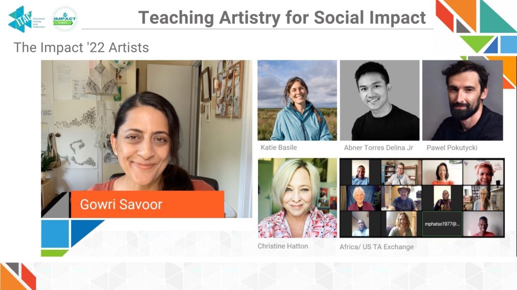 Impact 22 Artists Gowri Savoor Katie Basile Abner Torres Delina Jr. Pawel Pokutycki Christine Hatton Africa/US TA Exchange